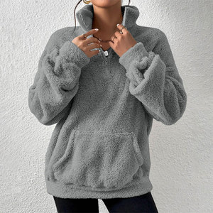Sweat-shirt d'hiver pour femme en polaire sherpa, écologique, respirant, avec logo sur le devant, pull décontracté pour un usage quotidien - Product Image 3