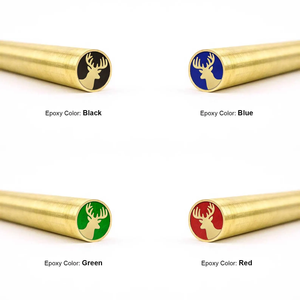 Broches de couteau en mosaïque de laiton en forme de tête de cerf, pour découpe à fil EDM |   Attache de poignée de couteau de chasse artisanal OEM |   Qualité industrielle - Product Image 5
