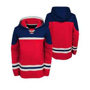 Sweat à capuche de hockey sur glace sur mesure, design sublimé, coupe oversize, pour jeunes, avec col lacé, pour hommes, OEM - Product Image 5