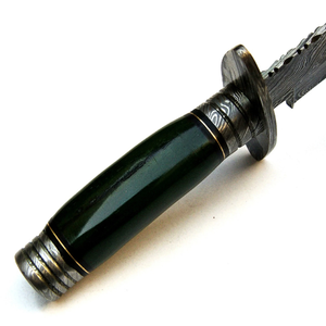 Couteau de chasse à lame fixe en acier Damas fait main avec manche en os de chameau, couteau de chasse extérieur personnalisé OEM - Product Image 3