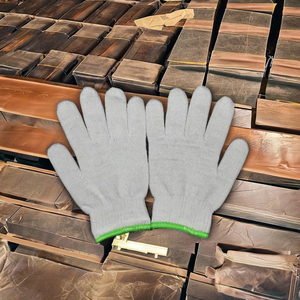 Gants de sécurité durables en polyester de coton blanc naturel à usage général toutes tailles sans couture utilisé en atelier fabriqué au Vietnam - Product Image 1