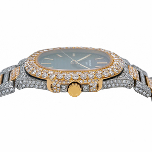 Montre à Quartz en Acier Inoxydable Édition Hip Hop Street avec Diamants Moissanite VVS Effet Givré, Bracelet 20mm, Cadran en Verre Enduit, Mode Luxe - Product Image 3