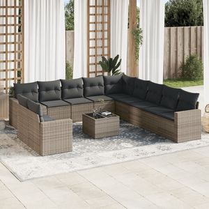 Ensemble de canapés de jardin en rotin moderne, 10+ places, meubles d'extérieur résistants aux intempéries, design contemporain, couleur grise - Product Image 3