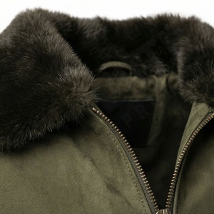 Elegantes Chaquetas de Cuero PU Suave Estampadas en Azul Marino para Hombre, Totalmente Personalizadas, 100% Piel de Oveja Original, Cierre Frontal con Cremallera - Product Image 4