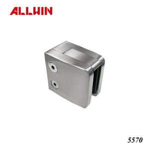 Double Arm Post Fixed Fitting in Stainless Steel with Glass <b>Clamp</b> Inch Measurement System - Product Image 2