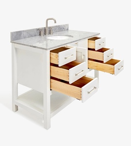 Meuble-lavabo de salle de bain OEM Sarah 49 pouces, meuble simple avec lavabo, 3 options de finition, vente en gros, usine du Vietnam - Product Image 4