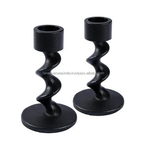 Sprial Black <b>Taper</b> <b>Candle</b> Stand Matte Iron Candlestick Holders Great for Home Decoration Wedding Anniversary And Party - Product Image 2