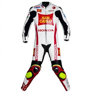 Traje de Carreras Simoncelli MotoCP Zonda 1 Pieza de Cuero Vacuno/Canguro para Moto/Traje de Pista/Conducción con Armadura Nivel 2 para Motociclistas - Product Image 1