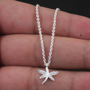 Collar con colgante de mariposa de última moda, plata de ley 925, joyería minimalista para mujer, collar con circonitas, hermoso collar para damas - Product Image 4