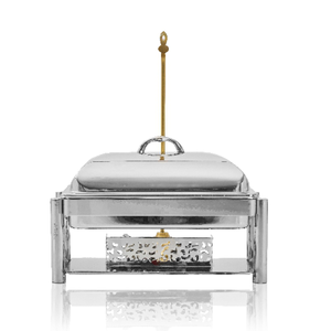 Modern Farmhouse Gastronorm Pan Holder Dark Wood <b>Buffet</b> <b>Server</b> with Stainless Steel Lid Luxury Boutique Hotel Catering Ware - Product Image 6