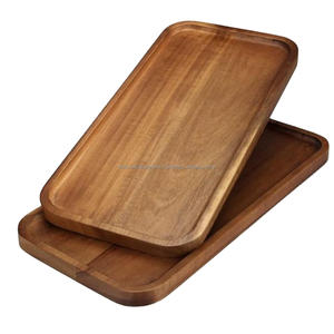 Plateaux de service en bois faits à la main, ensemble de 2 planches à découper en acacia véritable, logo personnalisé gravé, planche à découper écologique, prix d'usine - Product Image 1
