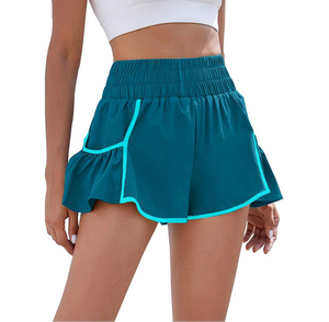Women's Solid Color Pleated Sport <b>Skirt</b> Mini A-Line <b>Elastic</b> <b>Waist</b> Breathable With Pocket Teal Blue 100% Polyester Woven Fabric - Product Image 1