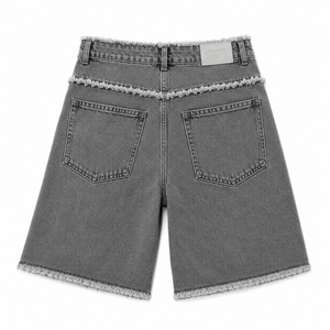 Pantalones Cortos de Mezclilla Personalizados 2026 para Hombre, Estilo Y2K, con Pedrería, Dobladillo Deshilachado, Ajuste Holgado, Moda Urbana de Verano - Product Image 2