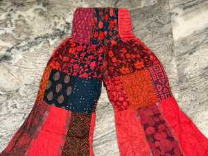 Pantalons palazzo faits à la main, respirants et en patchwork |   Pantalon en coton à taille haute et jambes larges, style bohème hippie pour l'été - Product Image 5