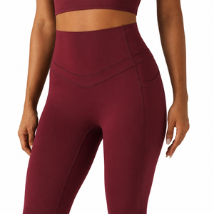 Leggings de compression taille haute personnalisés pour femmes, extensibles dans 4 directions, pour la gym et l'entraînement, avec poches - Product Image 1