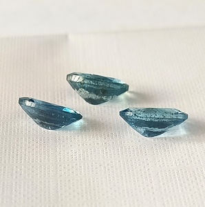 Magnifique Aquamarine Naturelle Santa Maria, Coupe Ovale 7x9 mm, 3 Pièces Calibrées Facettées, Pierre Précieuse Libre de 4,25 Carats pour Bijoux - Product Image 3