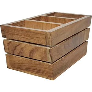 Large Handmade Wooden Desk Organizer Multi-Compartment Painted Office Table <b>Storage</b> <b>Box</b> Tabletop for <b>Stationery</b> Supplies - Product Image 1