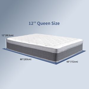 Materasso Ibrido Queen Size 12 Pollici in Memory Foam con Molle Insacchettate, Supporto Medio-Rigido, Isolamento del Movimento e Bordo Compresso - Product Image 3