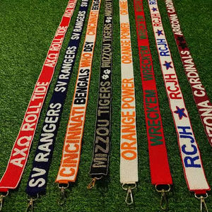 Embroidery Beaded Purse Strap Crossbody <b>Bag</b> Handle Replacement Shoulder Belt Game Day Sport Team Sash Seed Bead Handbag Supplies - Product Image 1