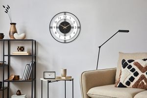 Modern Black and White Round Wall <b>Clock</b> with Gold <b>Hands</b> Elegant Decorative <b>Clock</b> for Living Room Office Home Decor - Product Image 3