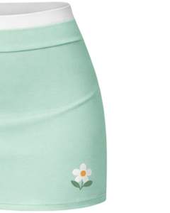 Ensemble jupe et haut court vert menthe personnalisé pour femme – Soutien-gorge de sport sans manches et mini-jupe – Tenue décontractée deux pièces pour yoga et gym en été - Product Image 6