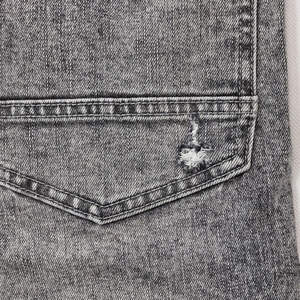 Shorts en jean vintage brodés déchirés pour homme, taille plus, coupe droite, style Y2K, streetwear d'été, 100% coton, délavage à la pierre - Product Image 5