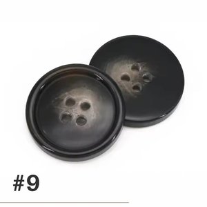 High Quality Custom Round 4-Hole Buffalo Horn Animal Style Durable <b>Handmade</b> Sewing Buttons for <b>Clothes</b> Shirt Suit - Product Image 1