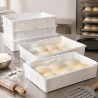Boîte à pâte à pizza en PP de qualité alimentaire, bac de fermentation de la pâte, plateau de stockage pour boulangerie, conteneur de stockage de pâte empilable