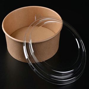 Wholesale Kraft Paper Food Container Bowl with PET Lid for Soup Salad Ice Cream <b>Packaging</b> - Product Image 2
