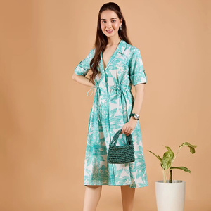 Vestidos de Gasa Modernos y Ecológicos para Mujer, al Por Mayor, a Precio Económico, Corte en A, Largura hasta la Rodilla, Ropa para Exteriores, Hechos en India, para Fiestas en la Playa - Product Image 1
