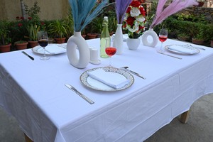 Large Cotton Tablecloth Wrinkle Free Classic Tableware for Home Hotel Restaurant Cafe <b>Kitchen</b> and Dining Farmhouse Decor - Product Image 2