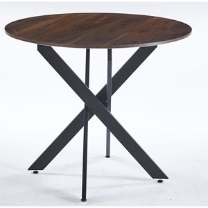 Mesa de Comedor Redonda de 47.2 Pulgadas para Oficina o Cafetería, Diseño de Patas Cruzadas - Product Image 3