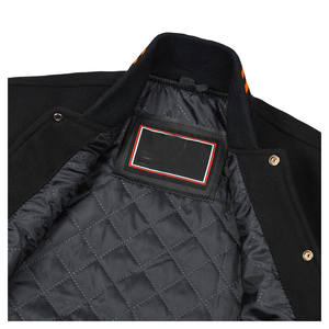 Winter Baseball Varsity <b>Jacket</b> Printed Custom Team Logo Front Stand Collar Bomber Vintage Letterman 100% Wool <b>Fleece</b> <b>Lining</b> - Product Image 5