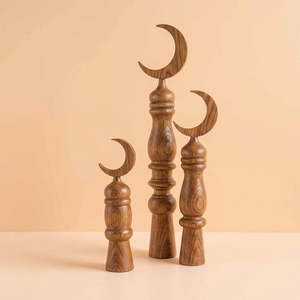 Juego de Adornos de Madera con Forma de Luna Creciente Árabe, Realza el Interior de tu Hogar Moderno con una Estética Natural Elegante y Única - Product Image 1