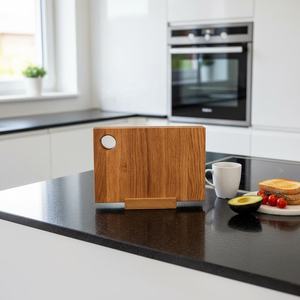 Tabla de Cortar de Madera Marrón Oscuro con Orificio Redondo para Colgar, Tabla de Cocina Multiusos para Frutas, Verduras y Preparación de Alimentos - Product Image 3