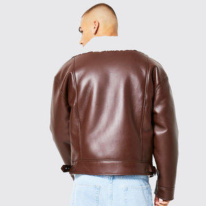 Super Quality Winter Warm Genuine Sheep Leather <b>Jacket</b> Heavyweight Factory Direct Supply <b>Shearling</b> <b>Bomber</b> <b>Jacket</b> - Product Image 2