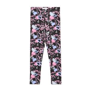 Girls' <b>Black</b> Cotton <b>Leggings</b> Elastic Waist Elastane Soft Stretch Slim Fit <b>Kids</b> Everyday Casual Summer Pants Standard Size - Product Image 3
