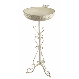 Baño para Pájaros de Hierro de Alta Calidad con Pedestal, Recubrimiento en Polvo, Hecho a Mano, Verde Antiguo, Forma de Hoja, Decoración de Jardín, para Dos Pájaros, Independiente - Product Image 6