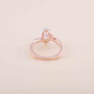 IGI Certified Marquise Cut Diamond Halo Engagement - Wedding Ring in <b>Solid</b> 925 Sterling <b>Silver</b> - Product Image 4