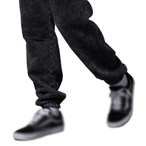 High Quality Custom Logo <b>Fleece</b> <b>Joggers</b> Acid Wash Straight Casual Men's Pants Washed 100% Cotton Quick-Drying Breathable - Product Image 4