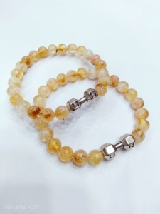 Nouveau Bracelet Perles Haltères Géométriques Sculptées et Gravées à la Main en Agate Écologique, Vente Chaude Transfrontalière, Anniversaire - Product Image 4