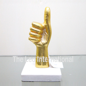 Sculptures d'art métalliques modernes et élégantes en forme de plumes, en aluminium et marbre, pour hôtels, en promotion - Product Image 3