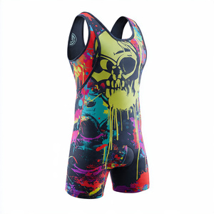 Weightlifting MMA Wrestling Singlet Tops High Quality Sublimation Workout Wrestling Singlet 100% Polyester Trainer Wrestling Top - Product Image 6