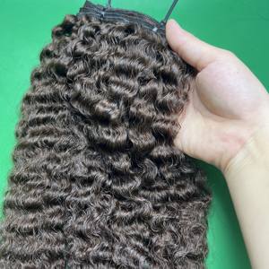 Cheveux longs 8-40 pouces 100% cheveux crus non transformés noirs birmans bouclés trame Machine Double faisceau dessiné de Qhair - Product Image 5