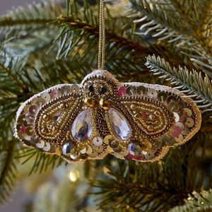 Handmade Beaded <b>Star</b> Ornament Embroidered Christmas <b>Tree</b> Hanging Decor Celestial Ornament - Product Image 2