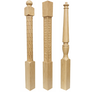 Poste de Escalera Moderno Personalizado de Madera Maciza de Álamo, Columna Decorativa para Escaleras, Construcción de Barandillas Interiores - Product Image 1