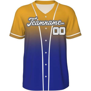 Maillot de baseball personnalisé pas cher, sérigraphié, col en V, respirant, en coton biologique, avec nom et logo d'équipe sur mesure, vente en gros - Product Image 2