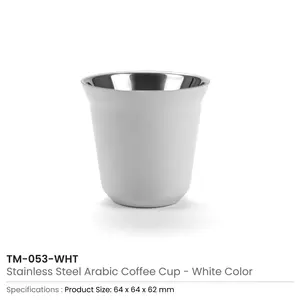 Tazas de Café Gahwa de Acero Inoxidable de 80 ml, Diseño Minimalista para Regalos - Product Image 3