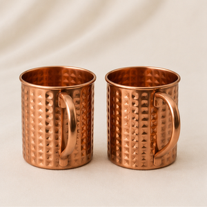 Handcrafted 100% Pure Copper Moscow Mule <b>Mug</b> Set Hammered Solid Copper <b>Beer</b> <b>Mugs</b> With Ergonomic Handle Eco-Friendly Barware Gift - Product Image 1