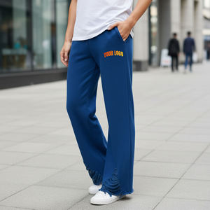 Pantalon de survêtement ample et personnalisé avec logo brodé, cordon de serrage, coupe large, style streetwear, pour homme - Product Image 1
